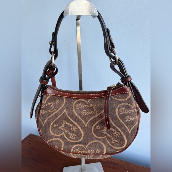 Dooney & Bourke Brown Heart Shoulder Bag - Picture 5 of 9